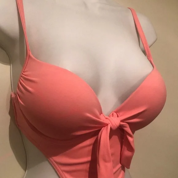 La Senza Coral Peach Push Up Swimsuit SMALL - Picture 2 of 9